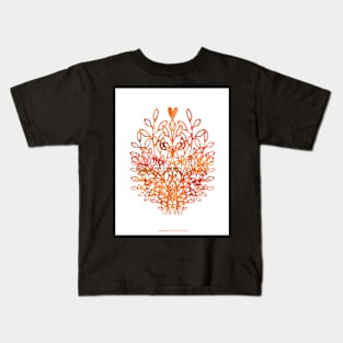 Orange Abstract Flowers Kids T-Shirt